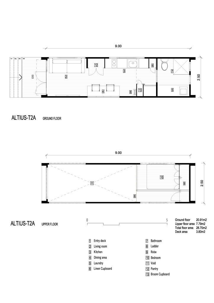 Altius T2 Tiny Home floorplan