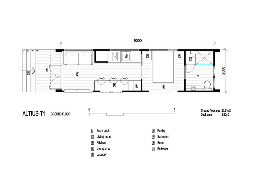Altius T1 Tiny Home Floorplan